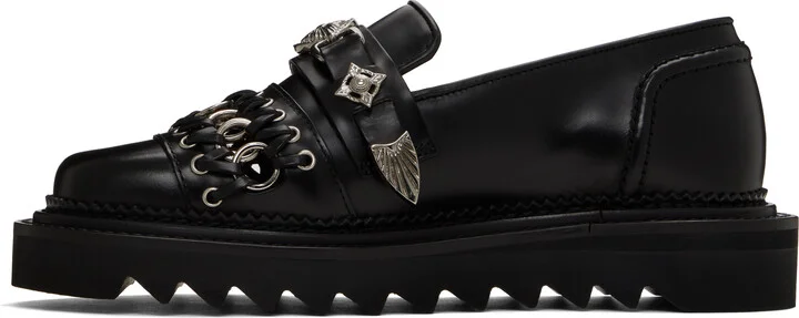 Toga Pulla Black Leather Loafers - Image 3