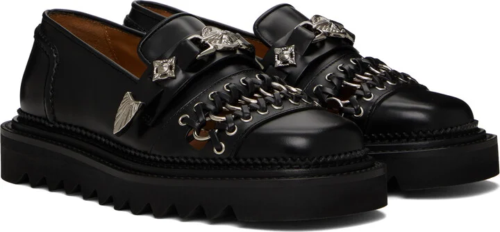 Toga Pulla Black Leather Loafers - Image 4