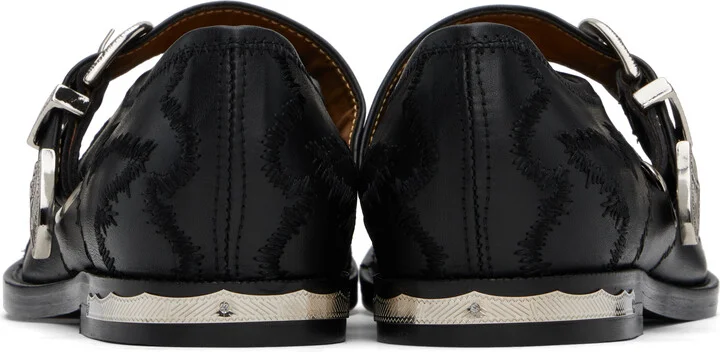 Toga Pulla Black Leather Loafers - Image 2