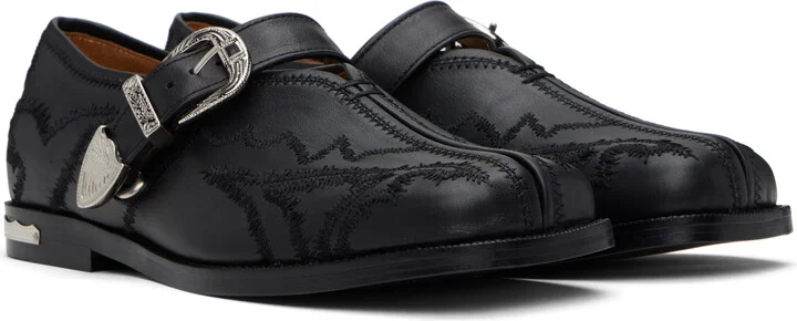 Toga Pulla Black Leather Loafers - Image 4