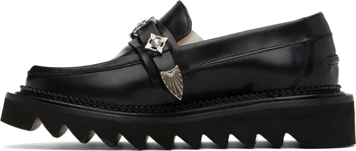 Toga Pulla Black Leather Loafers - Image 3
