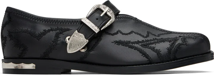 Toga Pulla Black Leather Loafers