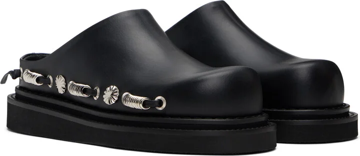 Toga Pulla Black Leather Slip-on Loafers - Image 4