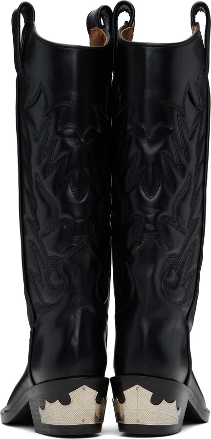 Toga Pulla Black Leather Tall Boots - Image 2