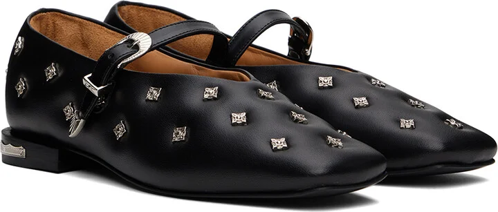 Toga Pulla Black Mary Jane Ballerina Flats - Image 4