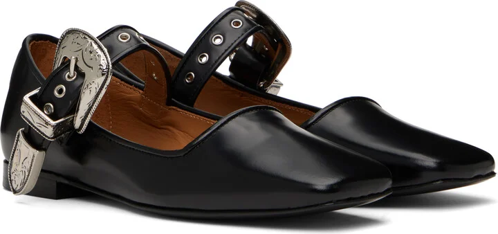 Toga Pulla Black Mary Jane Ballerina Flats - Image 4