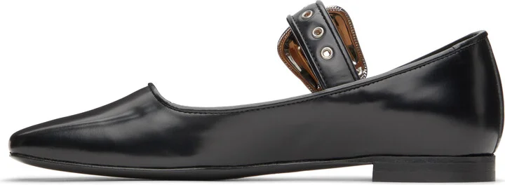 Toga Pulla Black Mary Jane Buckle Ballerina Flats - Image 3