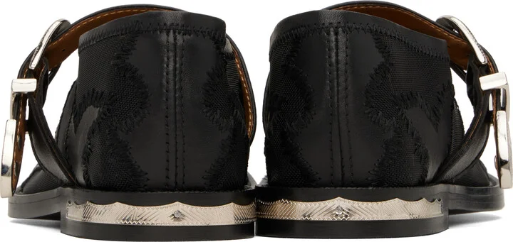 Toga Pulla Black Mesh & Leather Loafers - Image 2