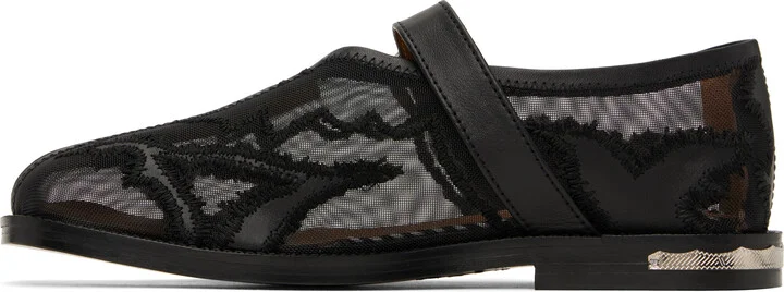 Toga Pulla Black Mesh & Leather Loafers - Image 3