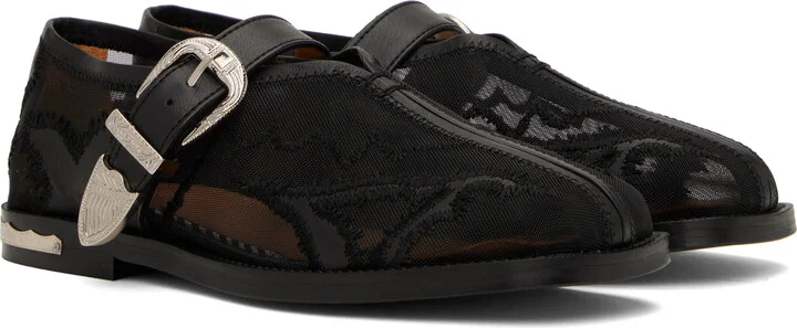 Toga Pulla Black Mesh & Leather Loafers - Image 4