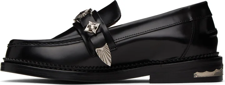 Toga Pulla Black Metal Loafers - Image 3