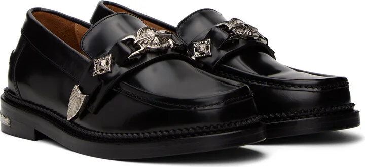 Toga Pulla Black Metal Loafers - Image 4