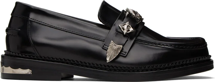 Toga Pulla Black Metal Loafers