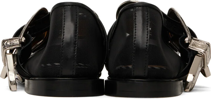 Toga Pulla Black Metal Mesh Ballerina Flats - Image 2