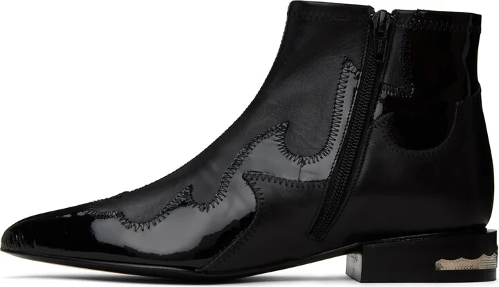 Toga Pulla Black Paneled Boots - Image 3