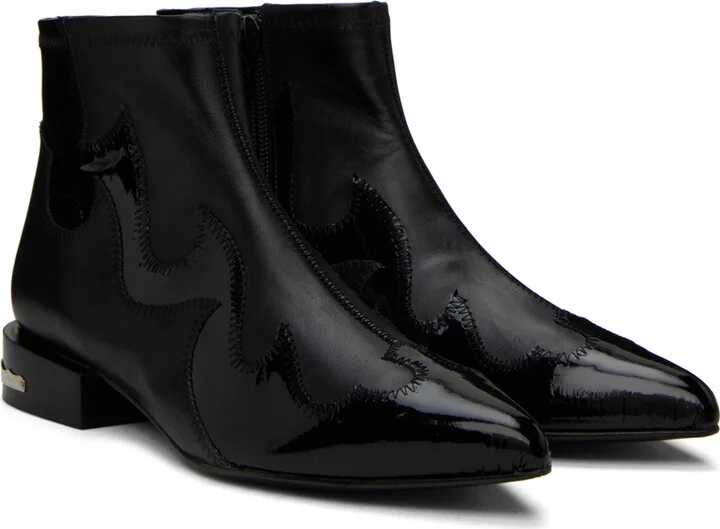 Toga Pulla Black Paneled Boots - Image 4