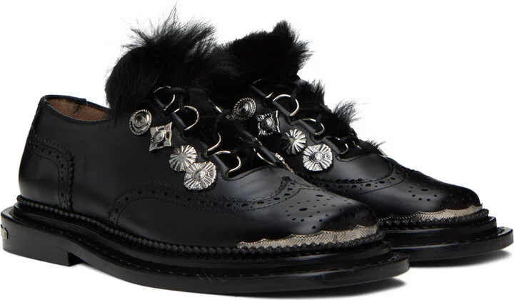 Toga Pulla Black Perforated Oxfords - Image 4