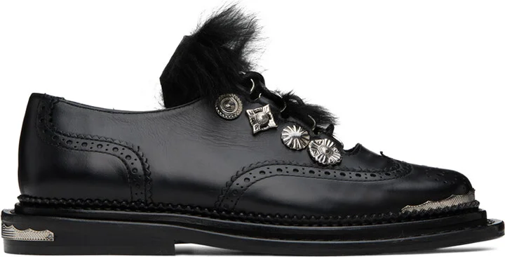 Toga Pulla Black Perforated Oxfords