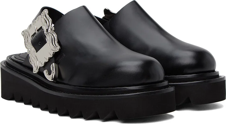 Toga Pulla Black Pin-Buckle Mules - Image 4