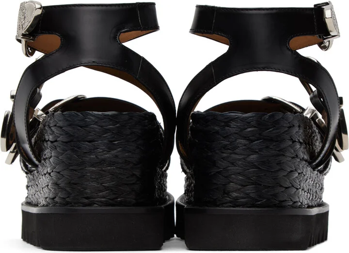 Toga Pulla Black Pin-Buckle Platform Sandals - Image 2