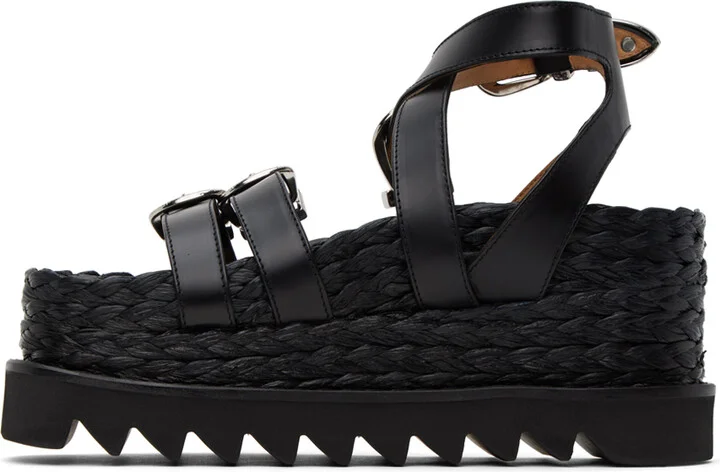 Toga Pulla Black Pin-Buckle Platform Sandals - Image 3