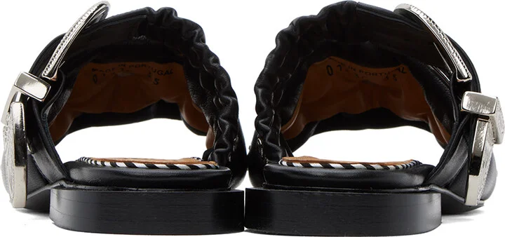 Toga Pulla Black Pin-Buckle Sandals - Image 2