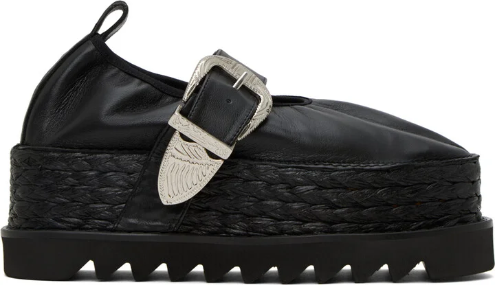 Toga Pulla Black Platform Espadrilles