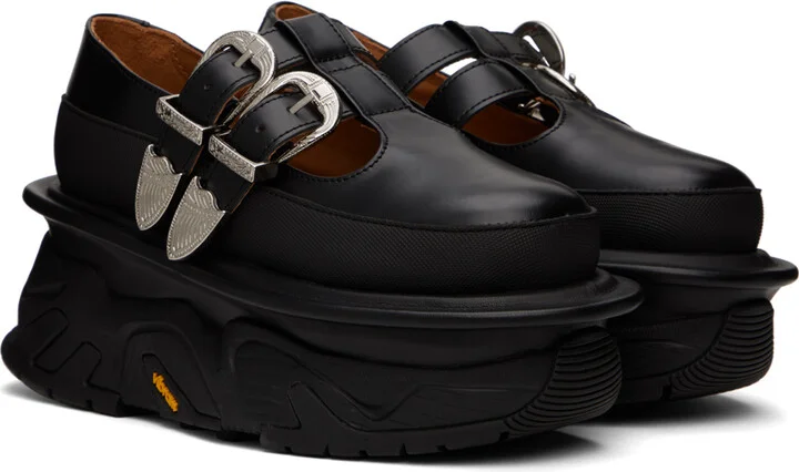 Toga Pulla Black Platform Mary Jane Oxfords - Image 4