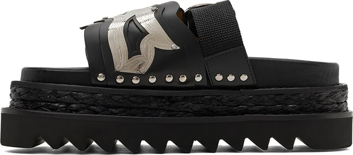 Toga Pulla Black Platform Sandals - Image 3