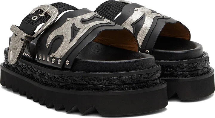 Toga Pulla Black Platform Sandals - Image 4