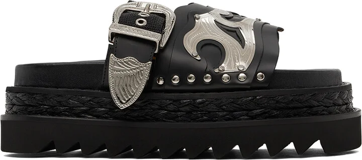 Toga Pulla Black Platform Sandals