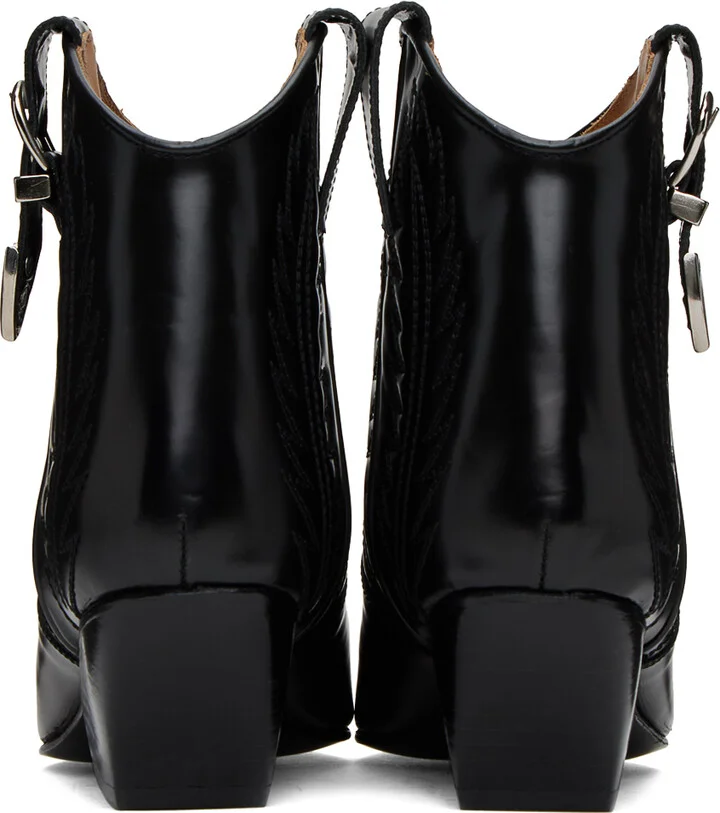 Toga Pulla Black Polido Ankle Boots - Image 2