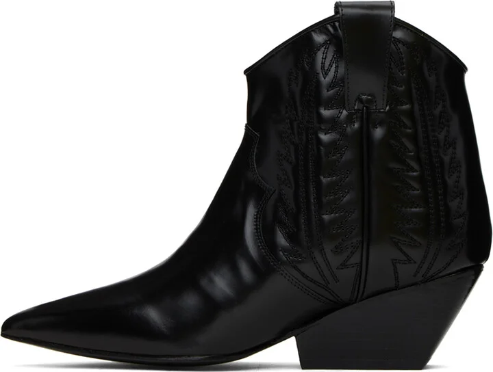 Toga Pulla Black Polido Ankle Boots - Image 3