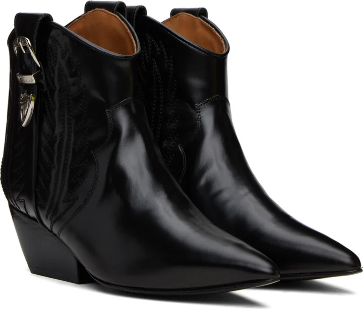 Toga Pulla Black Polido Ankle Boots - Image 4