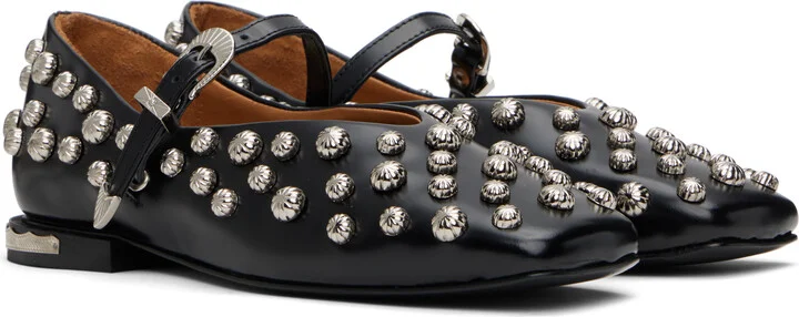 Toga Pulla Black Polido Ballerina Flats - Image 4