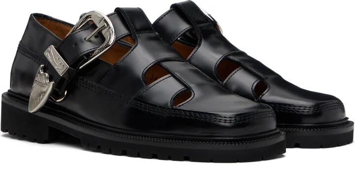 Toga Pulla Black Polido Loafers - Image 4