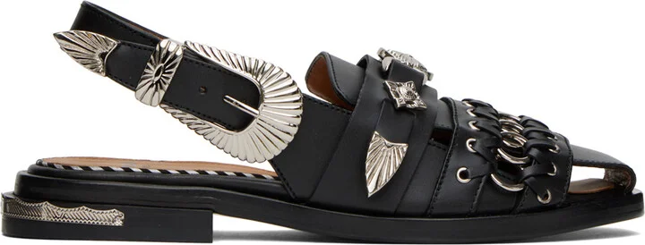 Toga Pulla Black Polido Loafers