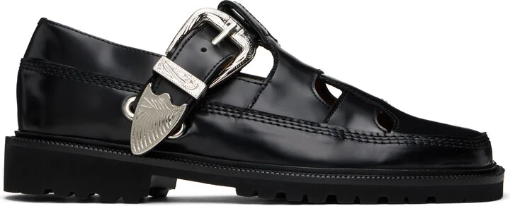 Toga Pulla Black Polido Loafers