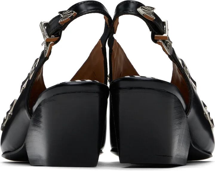 Toga Pulla Black Polido Pointed Heels - Image 2