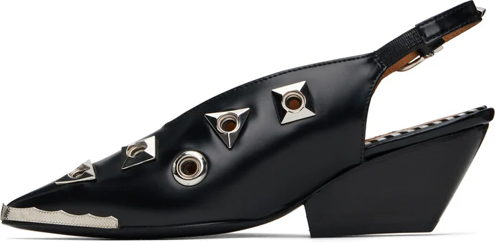Toga Pulla Black Polido Pointed Heels - Image 3