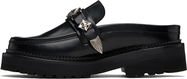 Toga Pulla Black Polido Slip-on Loafers - Image 3