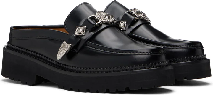 Toga Pulla Black Polido Slip-on Loafers - Image 4