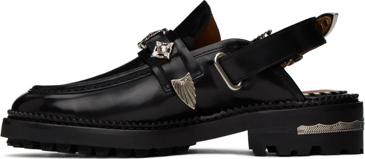 Toga Pulla Black Polished Loafers - Image 3