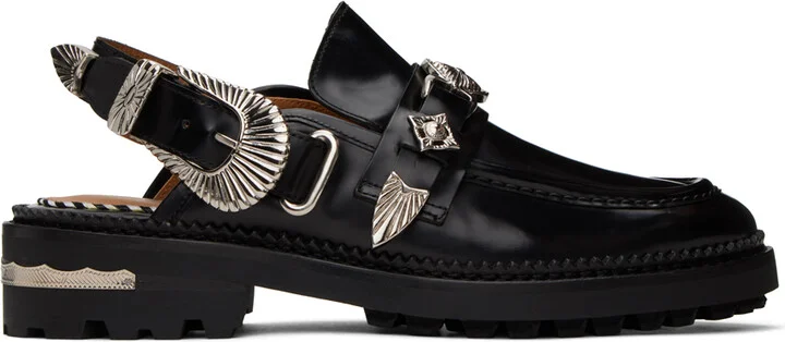 Toga Pulla Black Polished Loafers