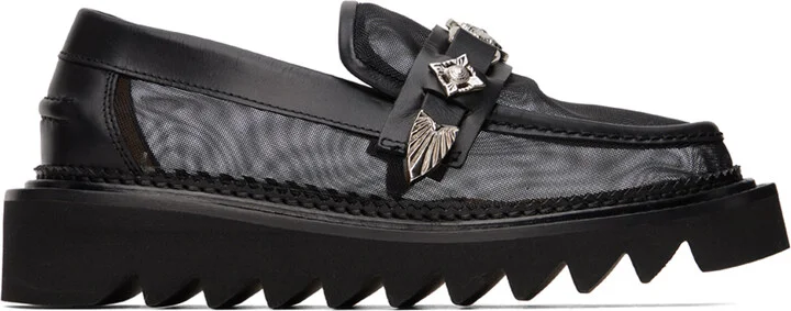 Toga Pulla Black Semi-Sheer Loafers