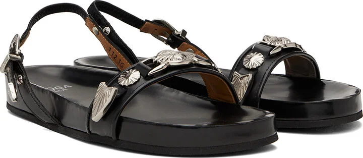 Toga Pulla Black Slingback Sandals - Image 4