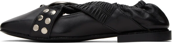 Toga Pulla Black Studded Ballerina Flats - Image 3