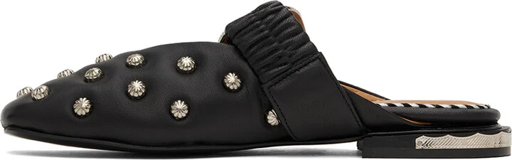 Toga Pulla Black Studded Slippers - Image 3