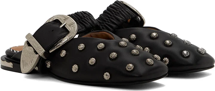 Toga Pulla Black Studded Slippers - Image 4
