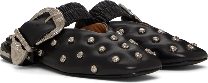 Toga Pulla Black Studded Slippers - Image 4